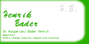 henrik bader business card